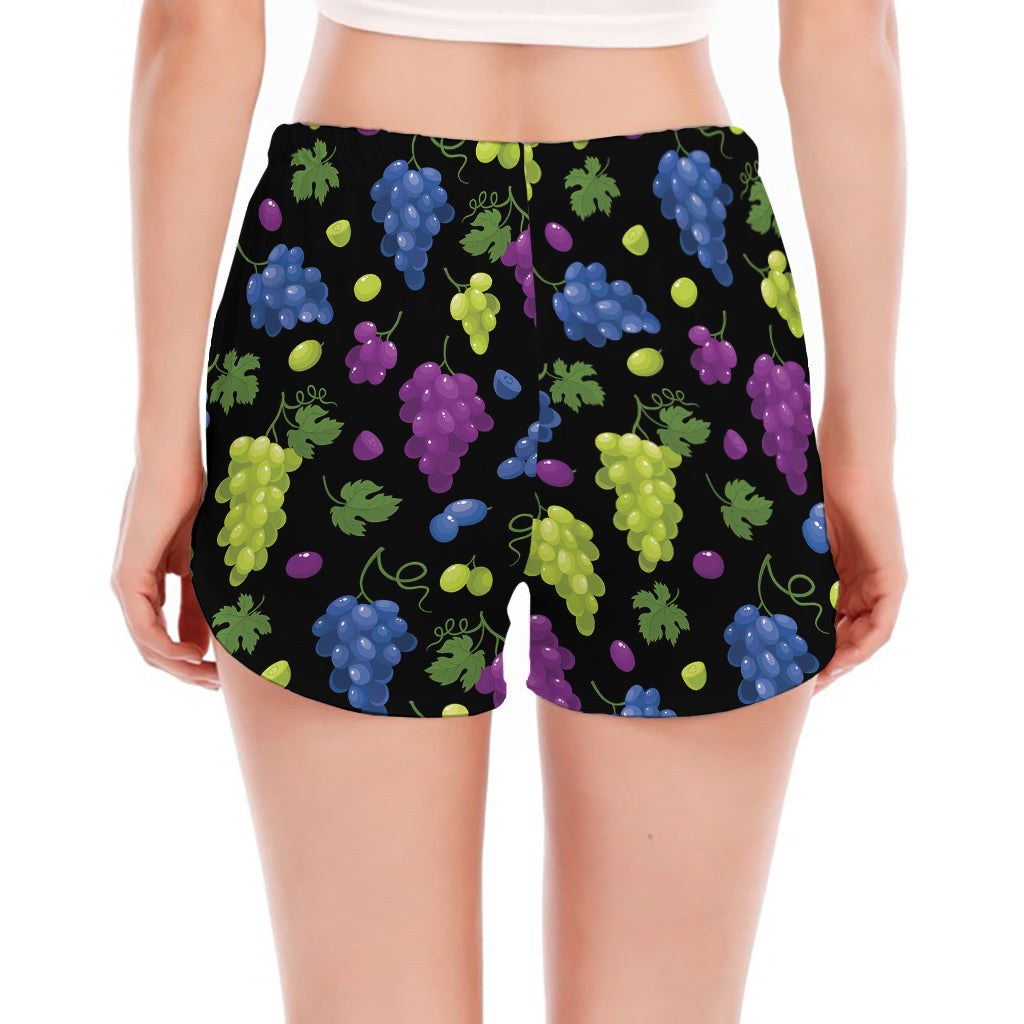 Colorful Grapes Pattern Print Women's Split Running Shorts