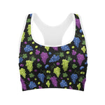 Colorful Grapes Pattern Print Women's Sports Bra