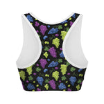 Colorful Grapes Pattern Print Women's Sports Bra