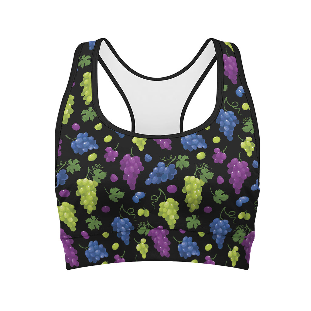 Colorful Grapes Pattern Print Women's Sports Bra