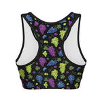 Colorful Grapes Pattern Print Women's Sports Bra