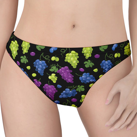 Colorful Grapes Pattern Print Women's Thong