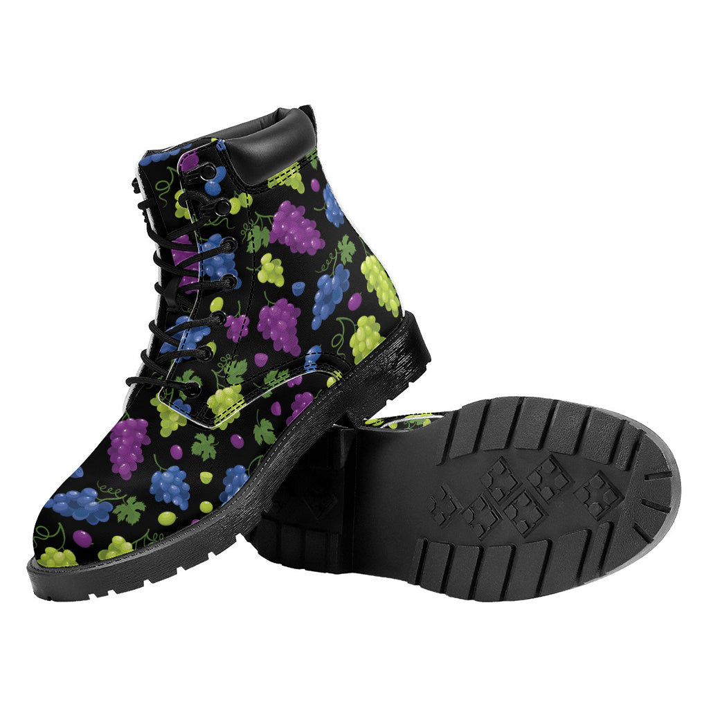 Colorful Grapes Pattern Print Work Boots