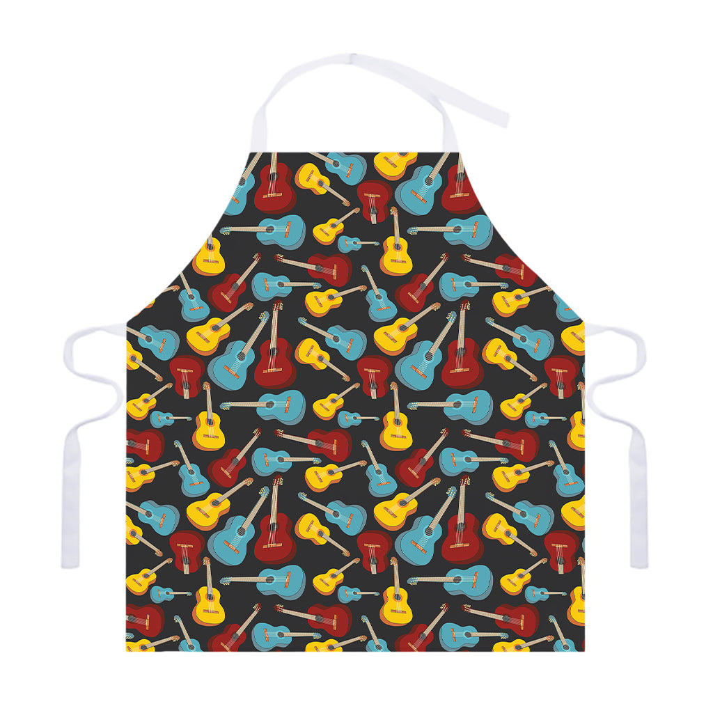 Colorful Guitar Pattern Print Adjustable Apron