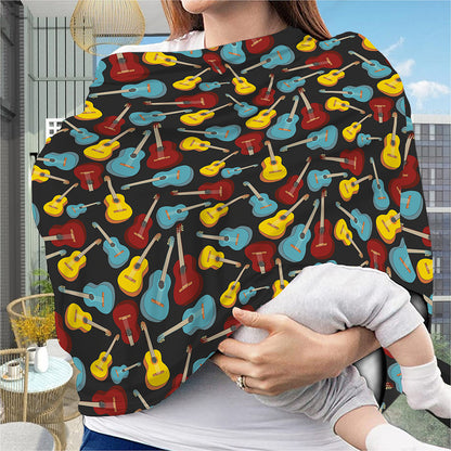 Colorful Guitar Pattern Print Baby Seat Cover