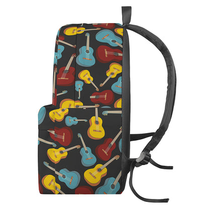 Colorful Guitar Pattern Print Backpack