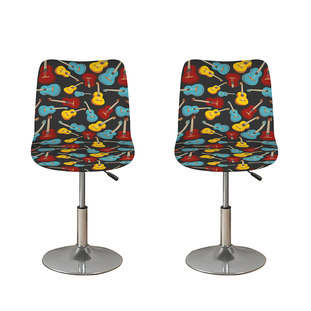 Colorful Guitar Pattern Print Bar Stool Covers