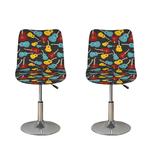Colorful Guitar Pattern Print Bar Stool Covers