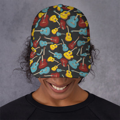 Colorful Guitar Pattern Print Baseball Cap