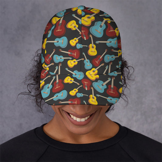 Colorful Guitar Pattern Print Baseball Cap