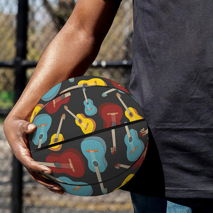 Colorful Guitar Pattern Print Basketball