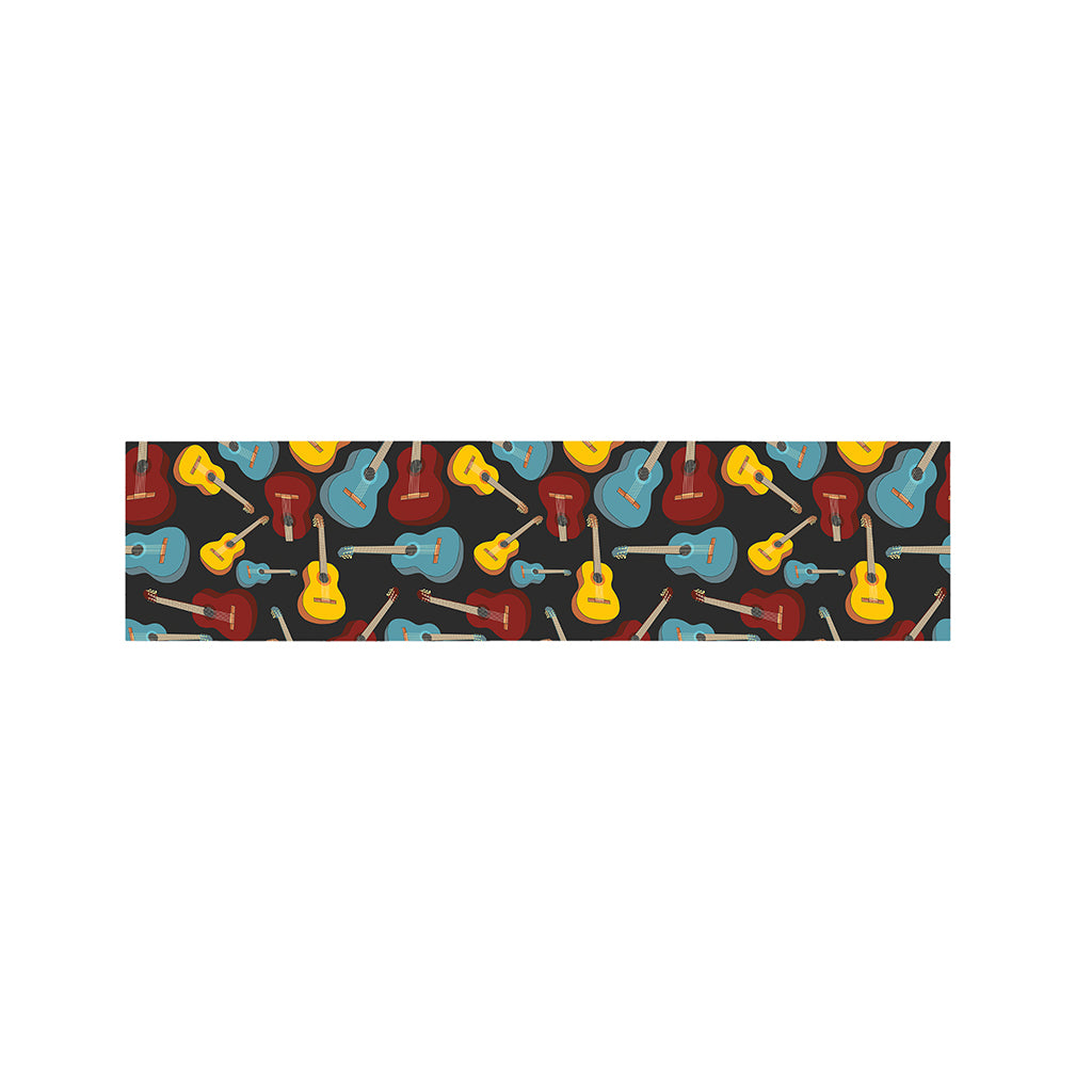 Colorful Guitar Pattern Print Bed Runner