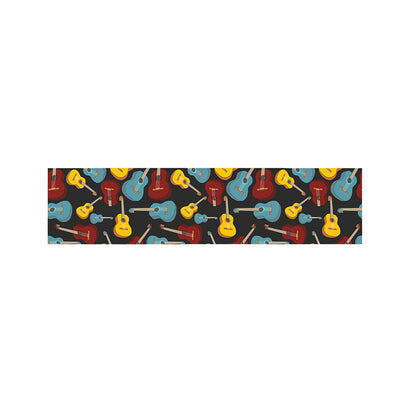 Colorful Guitar Pattern Print Bed Runner