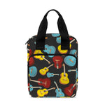 Colorful Guitar Pattern Print Bible Tote Bag