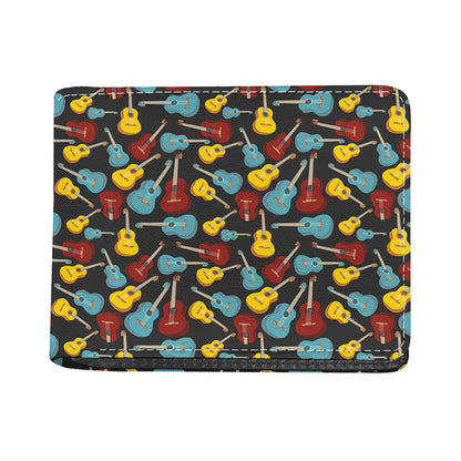 Colorful Guitar Pattern Print Bifold Wallet