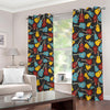 Colorful Guitar Pattern Print Blackout Grommet Curtains