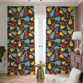 Colorful Guitar Pattern Print Dimout Pencil Pleat Curtains