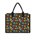 Colorful Guitar Pattern Print Canvas Tote Bag