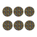 Colorful Guitar Pattern Print Coaster Set