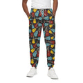 Colorful Guitar Pattern Print Cotton Sweatpants