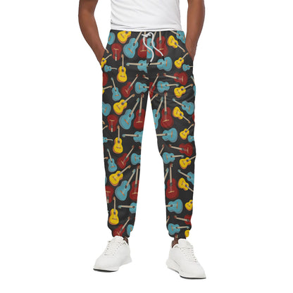 Colorful Guitar Pattern Print Cotton Pants