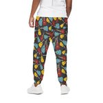 Colorful Guitar Pattern Print Cotton Pants