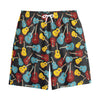 Colorful Guitar Pattern Print Cotton Shorts