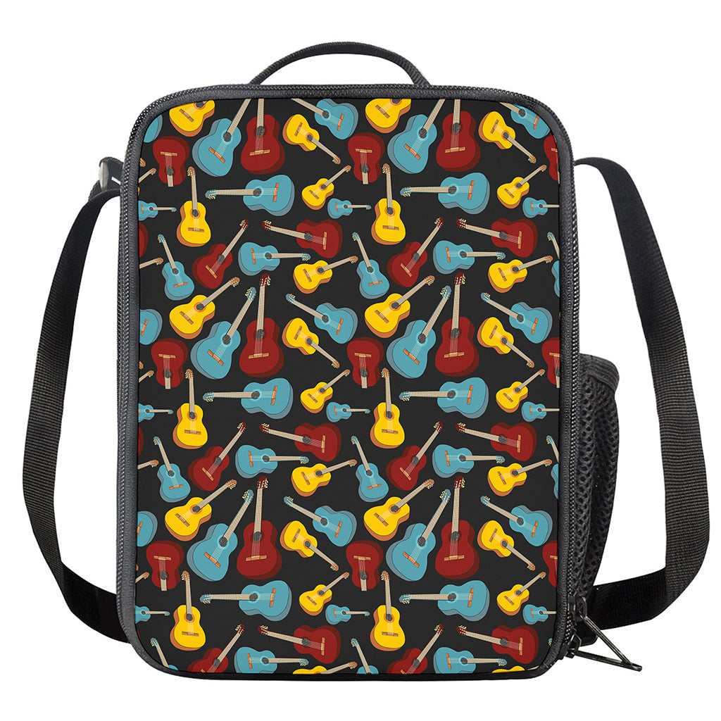 Colorful Guitar Pattern Print Crossbody Lunch Bag