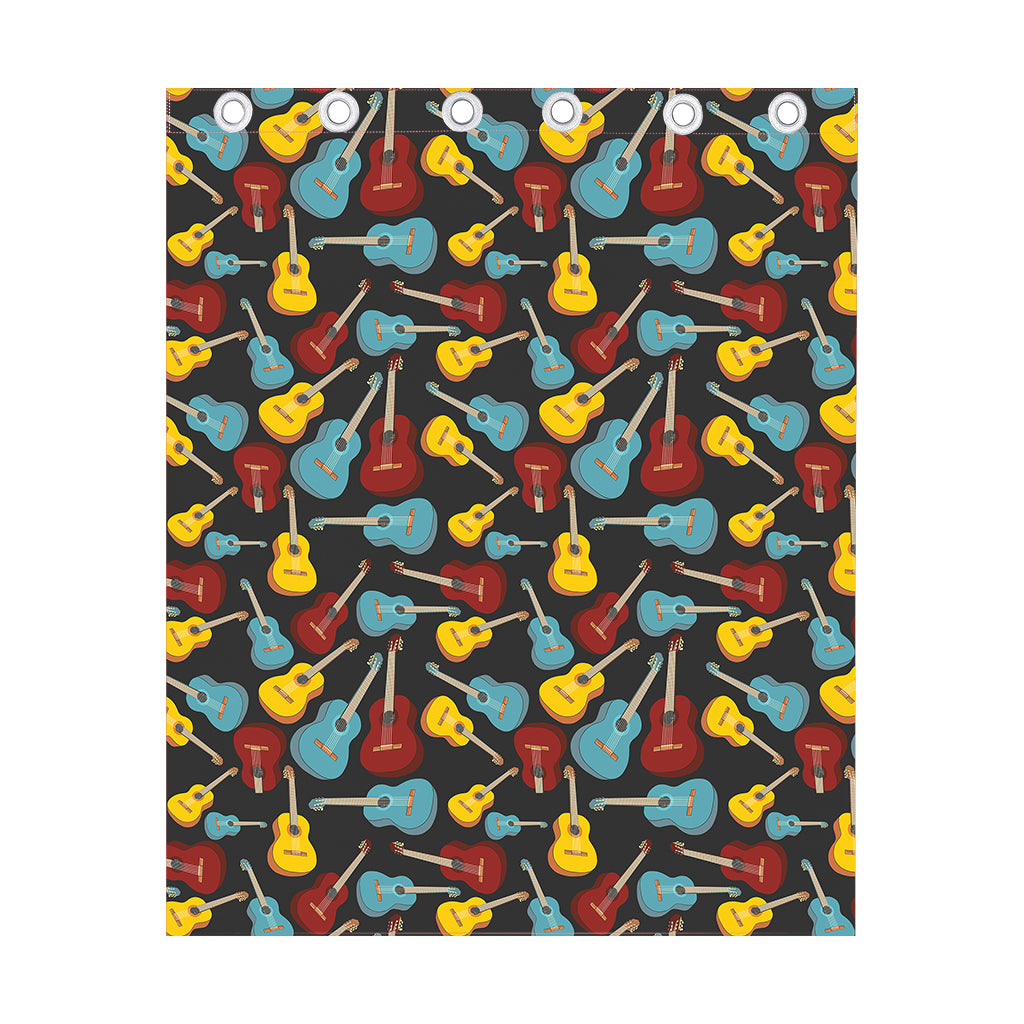 Colorful Guitar Pattern Print Curtain