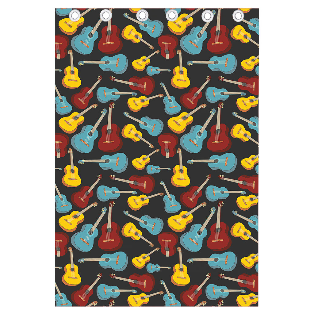 Colorful Guitar Pattern Print Curtain