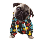 Colorful Guitar Pattern Print Dog Zip Up Hoodie