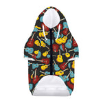 Colorful Guitar Pattern Print Dog Zip Up Hoodie