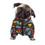 Colorful Guitar Pattern Print Dog Zip Up Jacket