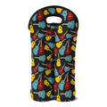 Colorful Guitar Pattern Print Double Neoprene Wine Tote