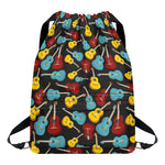 Colorful Guitar Pattern Print Drawstring Backpack