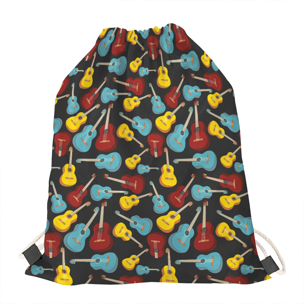 Colorful Guitar Pattern Print Drawstring Bag