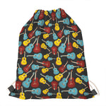 Colorful Guitar Pattern Print Drawstring Bag