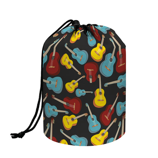 Colorful Guitar Pattern Print Drawstring Makeup Bag