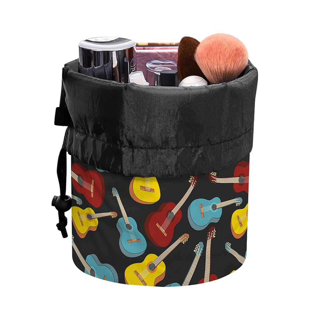 Colorful Guitar Pattern Print Drawstring Makeup Bag