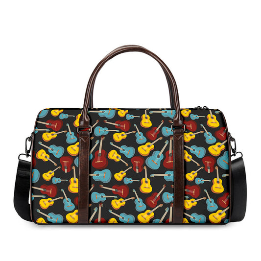 Colorful Guitar Pattern Print Duffle Bag