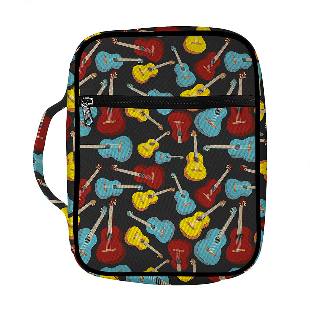 Colorful Guitar Pattern Print Front Pocket Bible Bag
