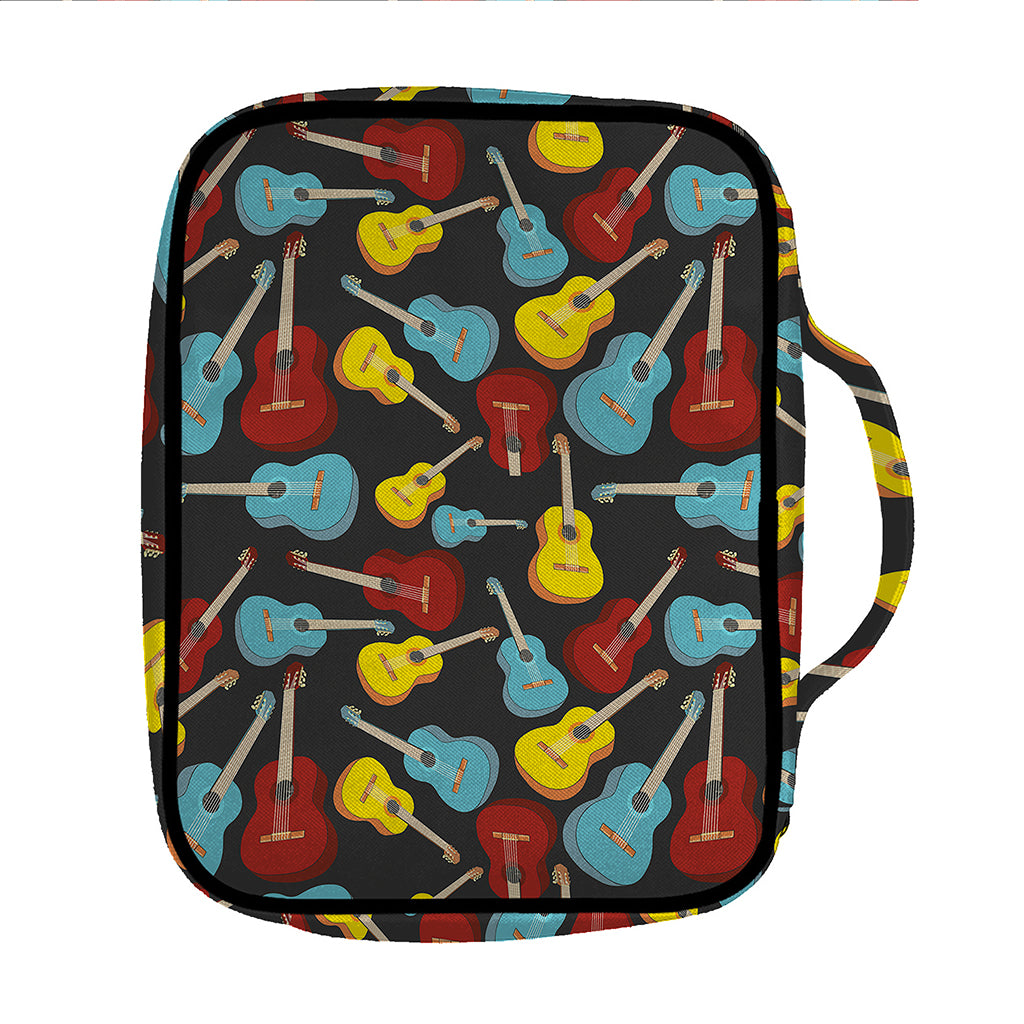 Colorful Guitar Pattern Print Front Pocket Bible Bag