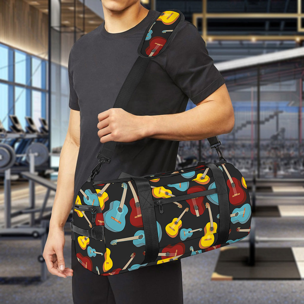Colorful Guitar Pattern Print Gym Bag