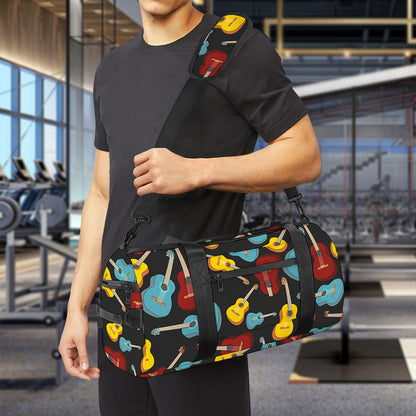 Colorful Guitar Pattern Print Gym Bag