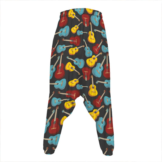 Colorful Guitar Pattern Print Hammer Pants