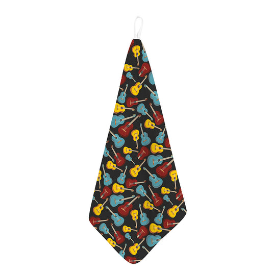 Colorful Guitar Pattern Print Hand Towel
