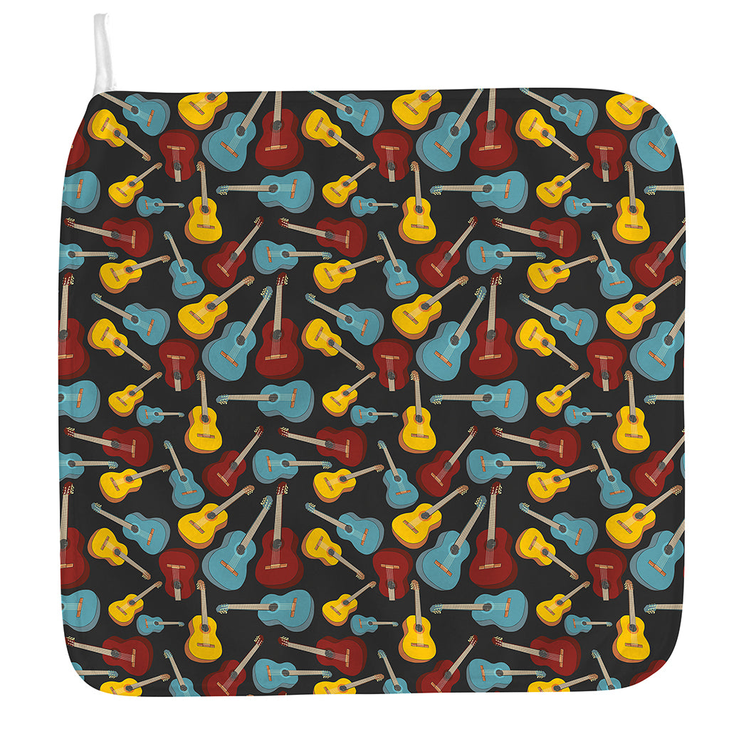 Colorful Guitar Pattern Print Hand Towel
