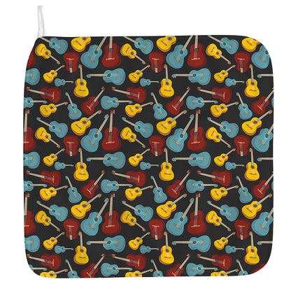 Colorful Guitar Pattern Print Hand Towel