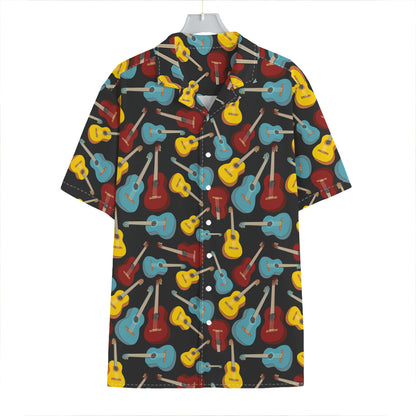 Colorful Guitar Pattern Print Hawaiian Shirt