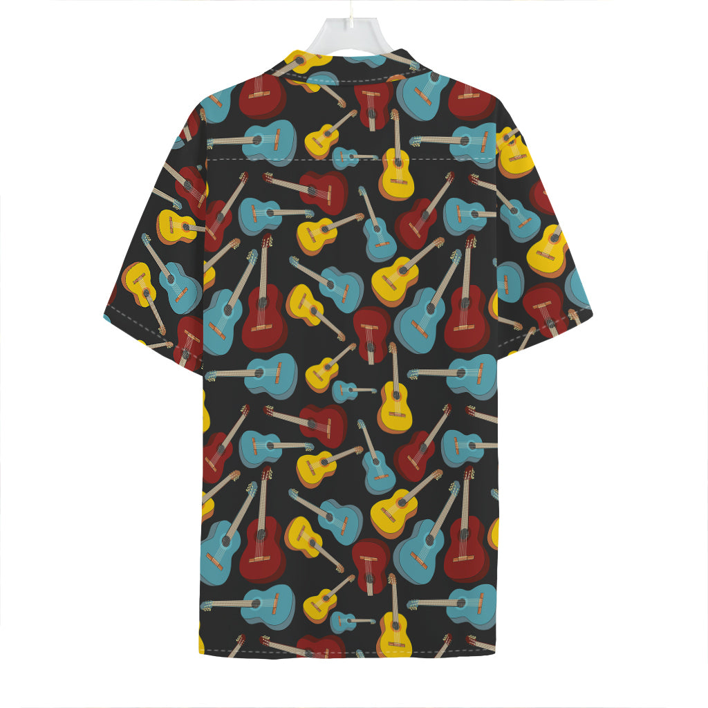 Colorful Guitar Pattern Print Hawaiian Shirt